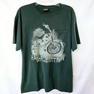 Harley-Davidson Dark Green Front & Back Graphic T-Shirt Charlotte, NC